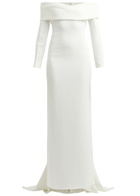 Solace London Lyla Off-the-shoulder Gown Cream