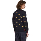 Thom Browne Navy Hector Half-Drop Crewneck Sweatshirt