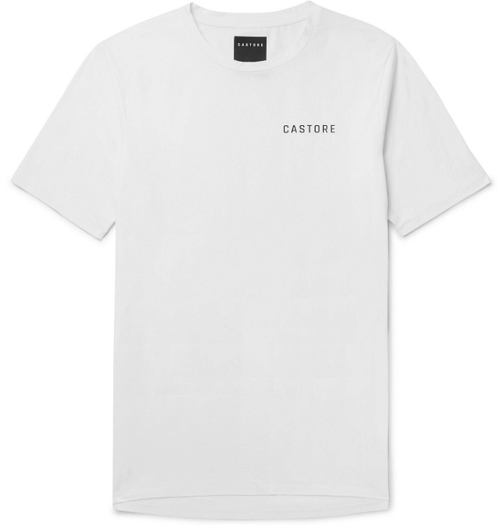 Photo: CASTORE - Colombo Logo-Print Stretch Supima Cotton-Jersey T-Shirt - White