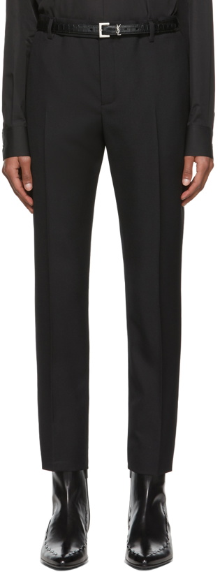 Photo: Saint Laurent Black Virgin Wool Gabardine Trousers