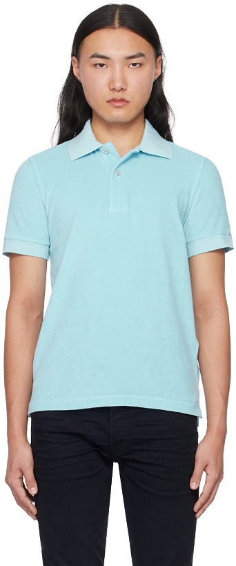 Photo: TOM FORD Blue Towelling Polo