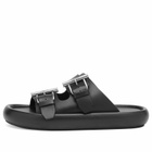 Alexander McQueen Men's Double Strap Sandal in Black/Silver