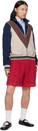 Valentino Red Linen Bermuda Shorts