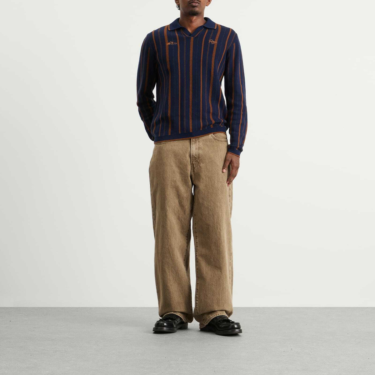 Percival Men's Citation Knitted Football Shirt in Navy