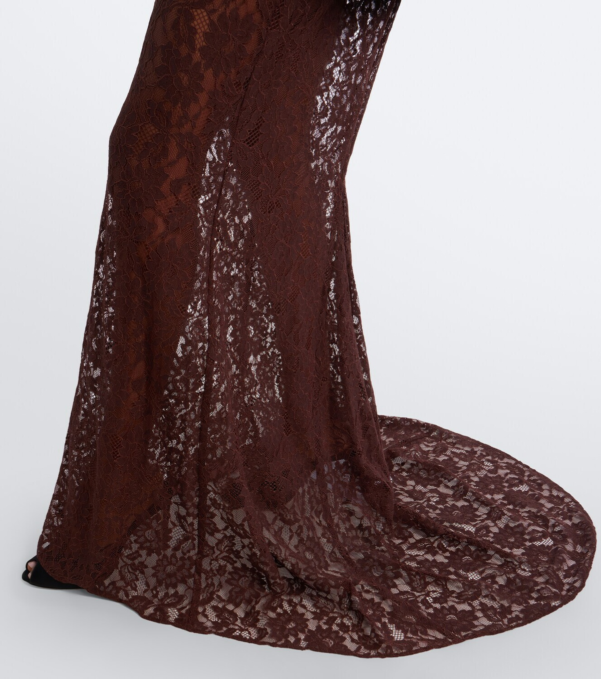 De La Vali Hecate lace and twill bustier gown