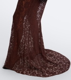 De La Vali Hecate lace and twill bustier gown