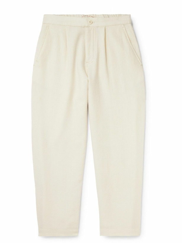Photo: SMR Days - Tapered Wide-Leg Pleated Punta Galera Wool Trousers - Neutrals