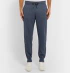 Loro Piana - Portland Tapered Mélange Cashmere and Silk-Blend Sweatpants - Blue