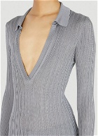 Durazzi Milano - Silk Knit Polo Top in Grey
