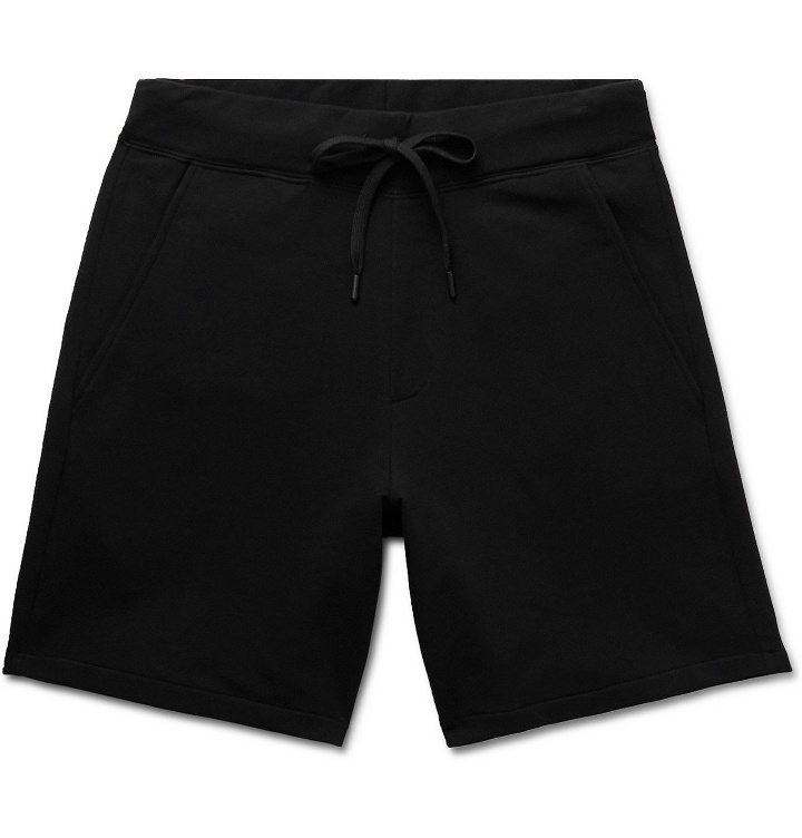 Photo: Handvaerk - Flex Loopback Pima Cotton-Blend Jersey Drawstring Shorts - Black