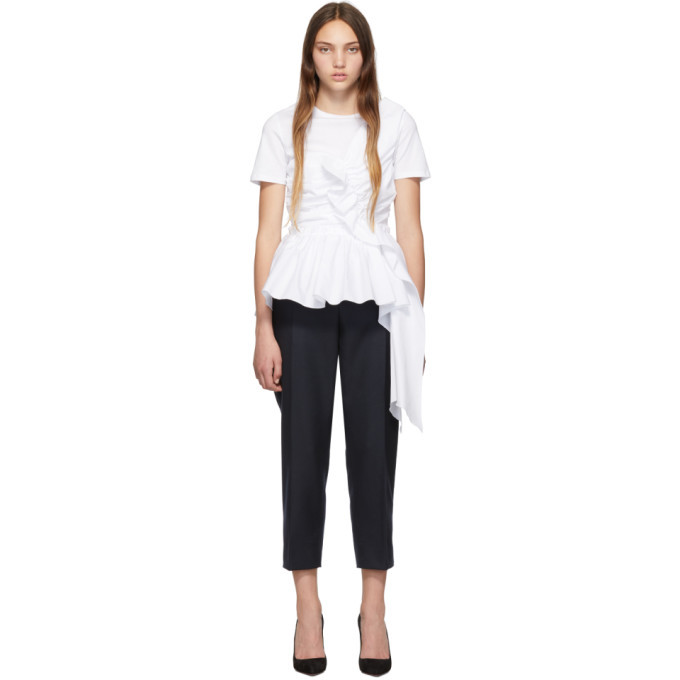 から厳選した White McQueen Alexander Deconstructed T-Shirt Peplum トップス