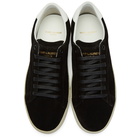 Saint Laurent Black Suede Court Classic Sneakers