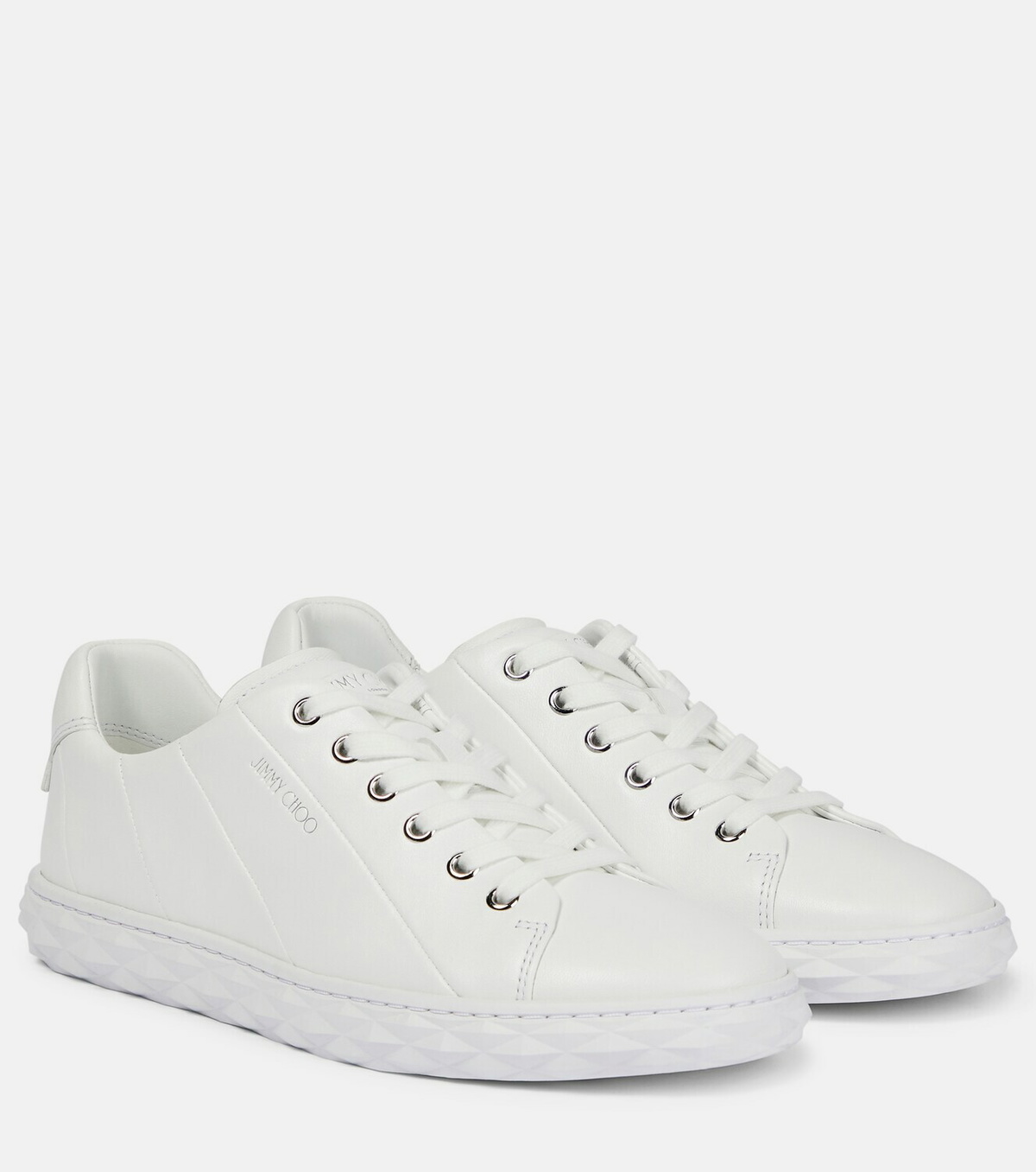 DIAMOND LIGHT MAXI/F | White Nappa Leather Low-Top Trainers