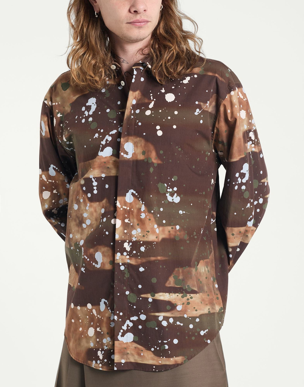 Msgm Mens Shirt in Chocolate brown