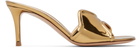 Gianvito Rossi Gold Lucrezia 70 Mules