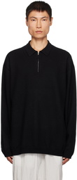 ATON Black Zip Polo