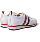 Thom Browne - Striped Suede and Leather-Trimmed Canvas Sneakers - Men - White