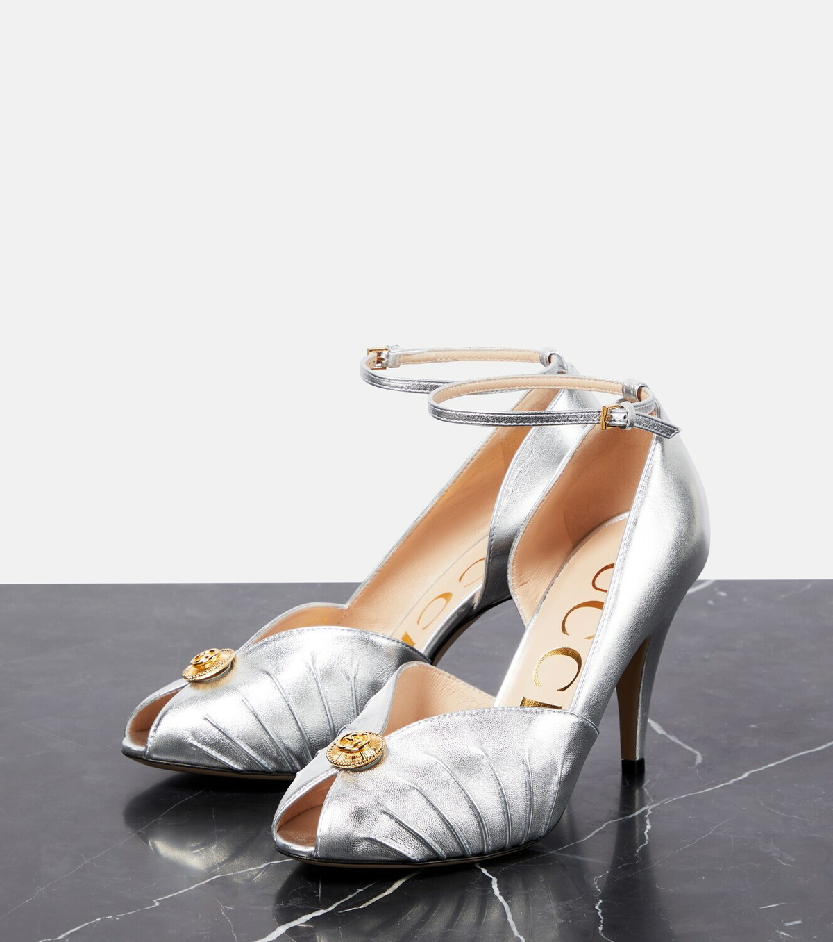 GUCCI★GGファブリックバレリーナ Gucci GG embellished slingback pumps Gucci