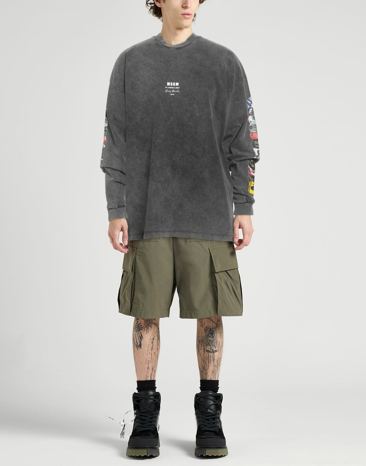 Msgm Mens T-shirt Charcoal