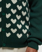 Arte Antwerp Heart Jacquard Cardigan Green/White - Mens - Zippers & Cardigans