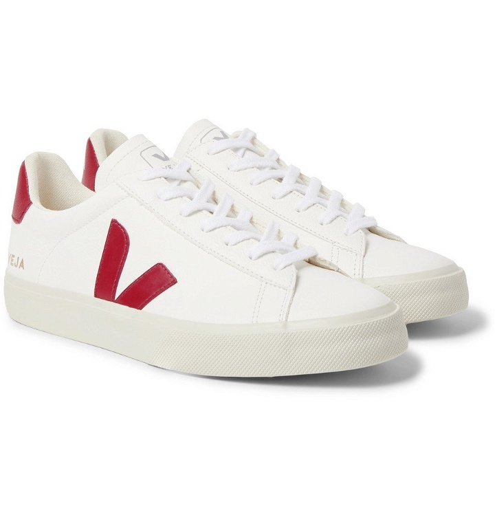 Photo: Veja - Campo Rubber-Trimmed Leather Sneakers - White