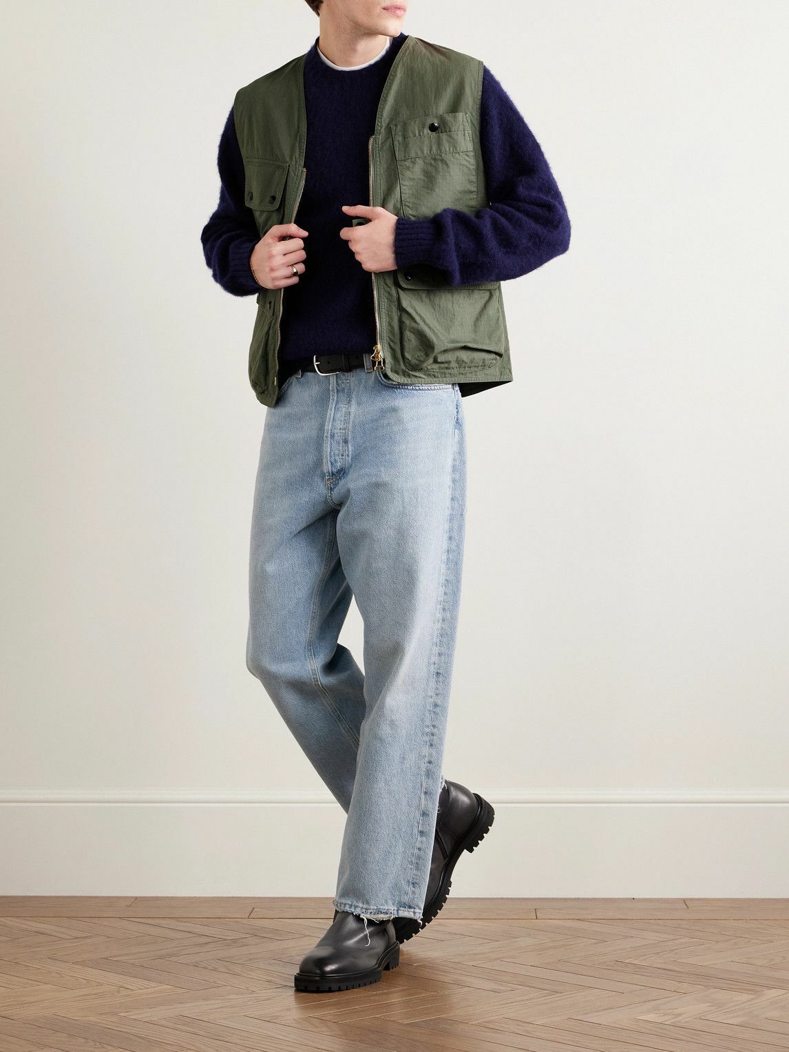 Drake's - Cotton-Ripstop Gilet - Green