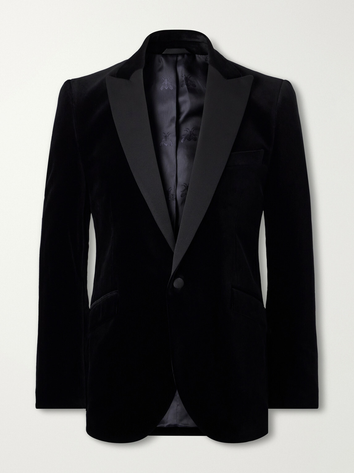 Favourbrook - Grosgrain-Trimmed Cotton-Velvet Tuxedo Jacket - Black