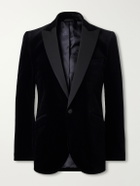 Favourbrook - Grosgrain-Trimmed Cotton-Velvet Tuxedo Jacket - Black