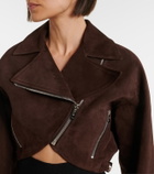 Alaïa Cropped suede biker jacket