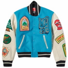 Members of the Rage Men's Classic Varsity Jacket in Algers Blue