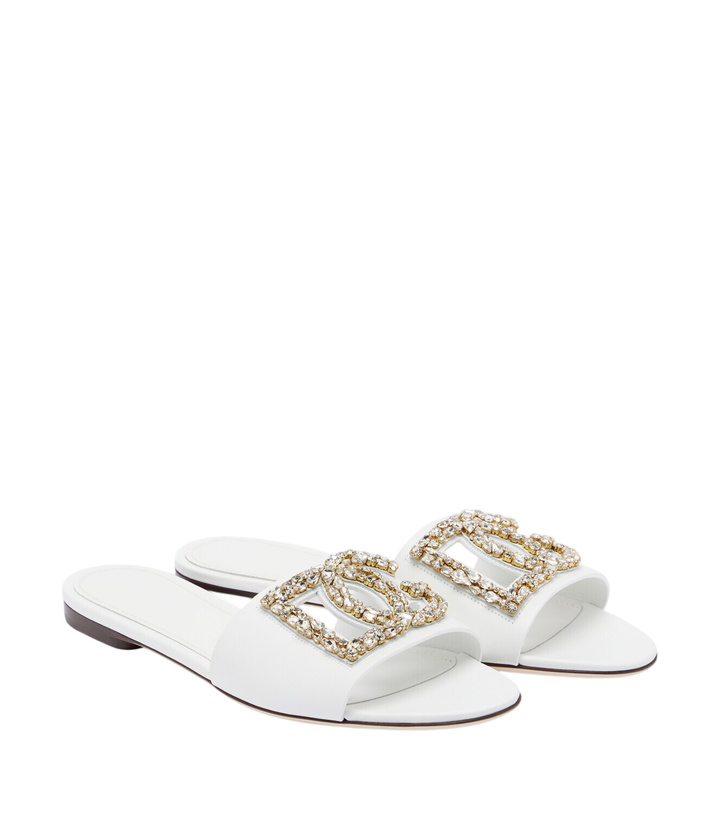 Photo: Dolce&Gabbana DG embellished leather slides