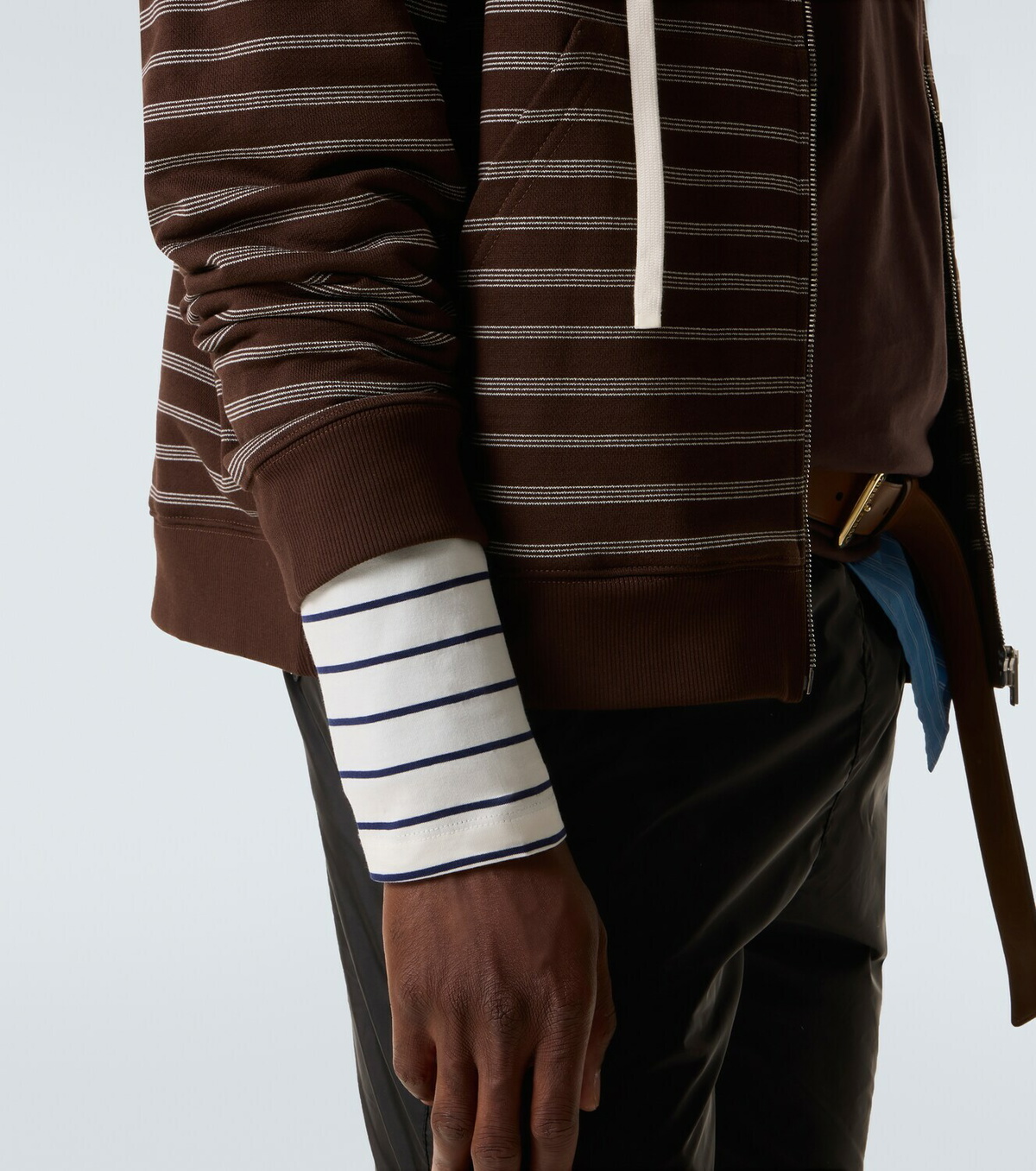 Miu Miu Layered striped cotton polo shirt