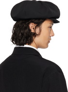 YOHJI YAMAMOTO Black Wool Gabardine Cap