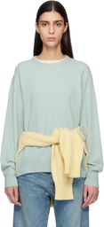 ssstein Blue Extra Fine Wool Knit Sweater