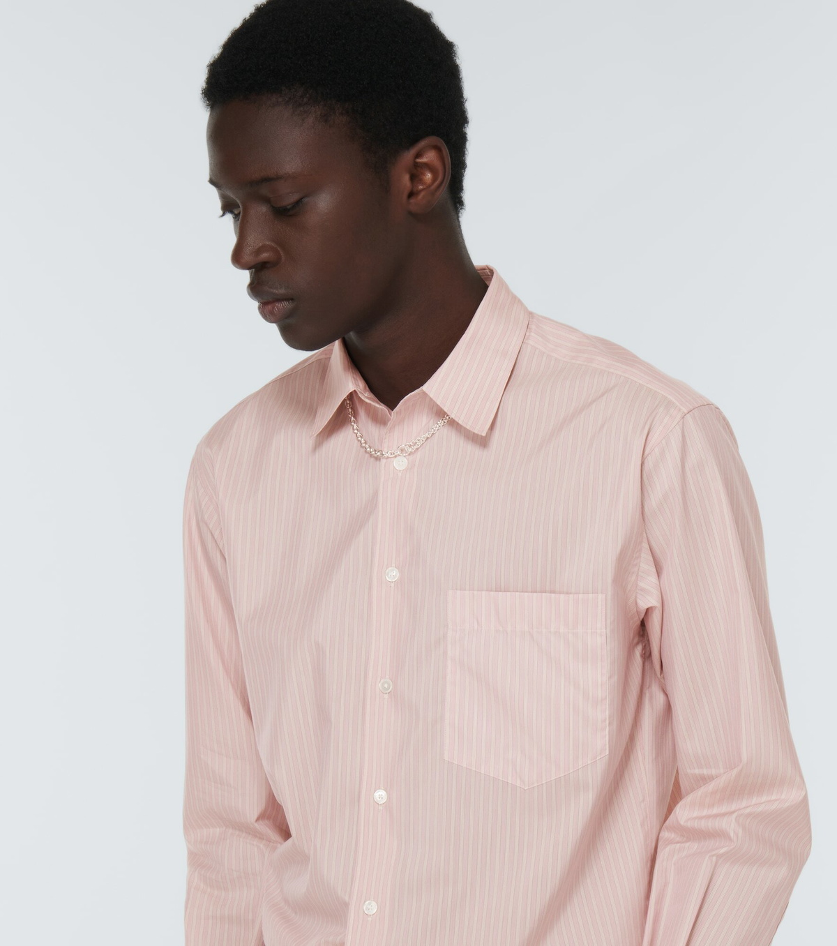 Auralee - Striped cotton-blend poplin shirt