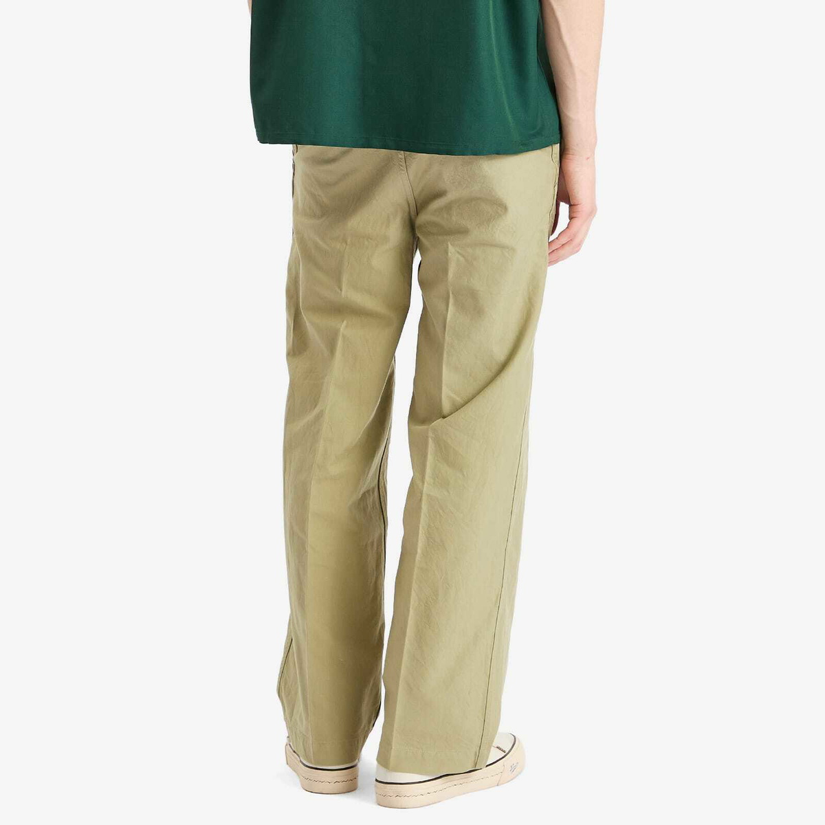 Visvim Men's Wide Leg Chino Trousers in Light Green Visvim