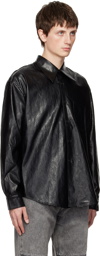 Our Legacy Black Coco 70s Faux-Leather Shirt