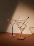 Sophie Lou Jacobsen Multicolour Glass And Stainless Steel Two Martini Glasses