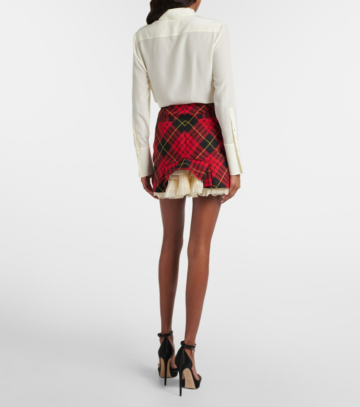McQueen MacQueen tartan ruffled miniskirt