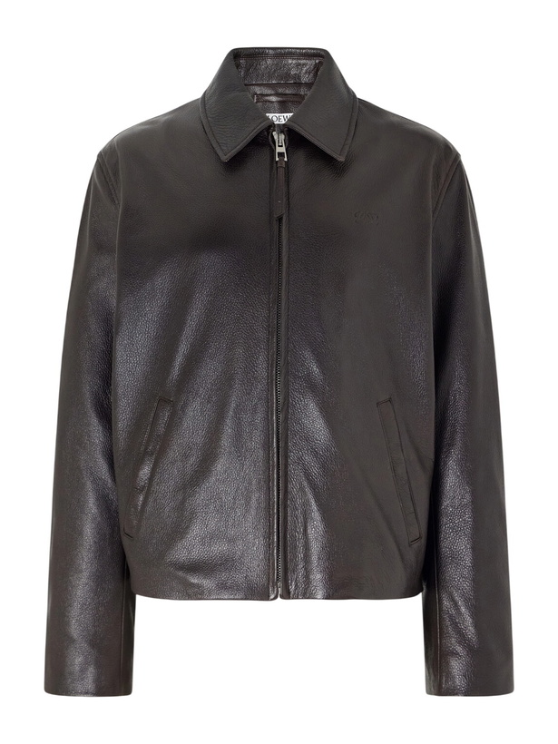 Photo: LOEWE - Full-Grained Leather Jacket - Brown