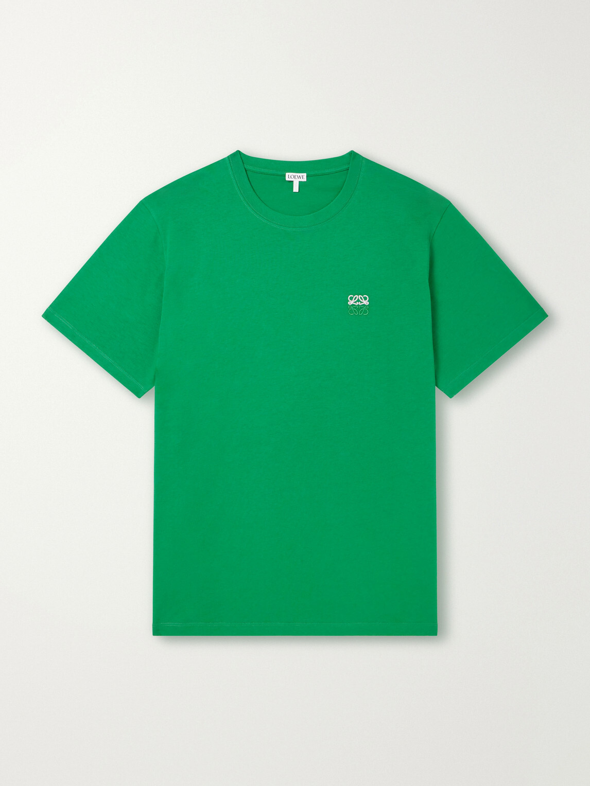 LOEWE - Anagram-Embroidered Cotton-Jersey T-Shirt - Green