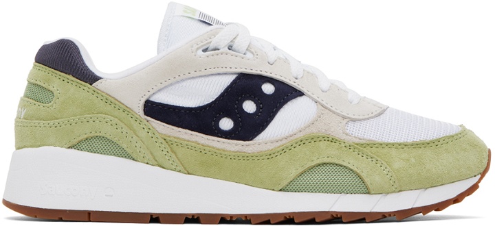 Photo: Saucony Green & White Shadow 6000 Sneakers