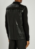 Rick Owens X Moncler Geocamo Padded Leather Flight Vest Black