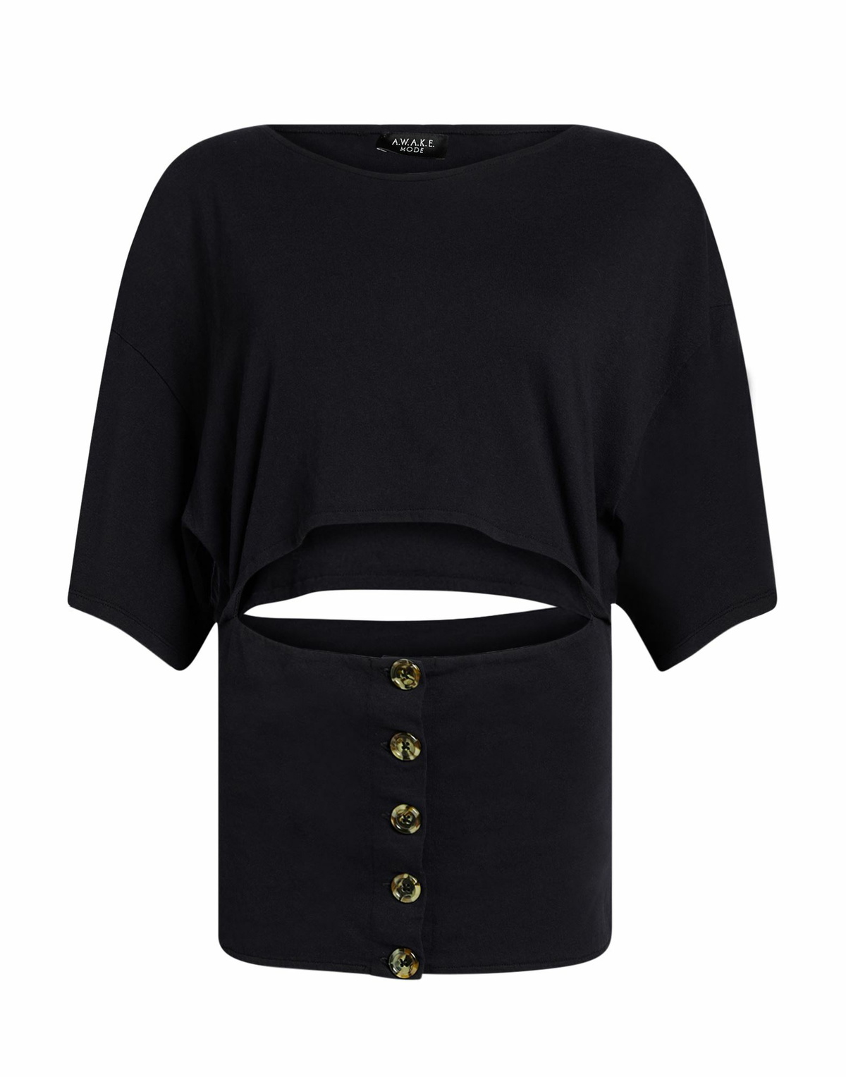 A. w.a. k.e. Mode Womens Top in Black