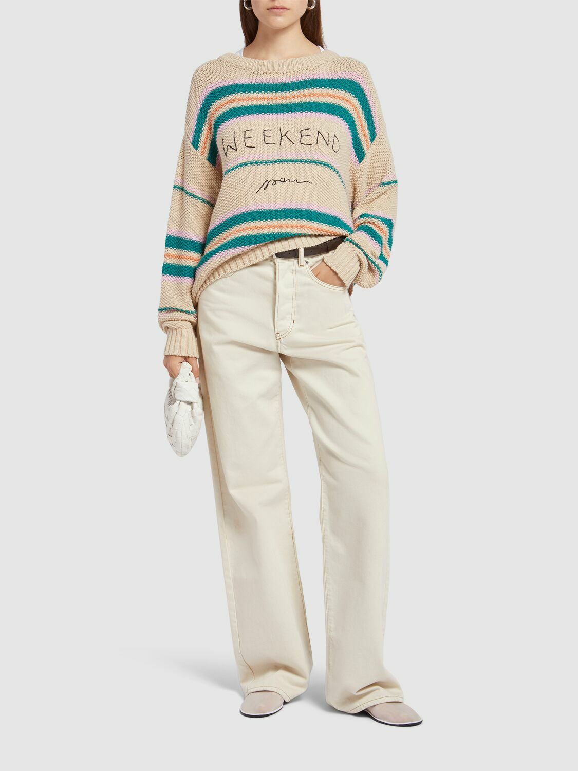 WEEKEND MAX MARA Angus Embroidered Cotton Sweater Weekend