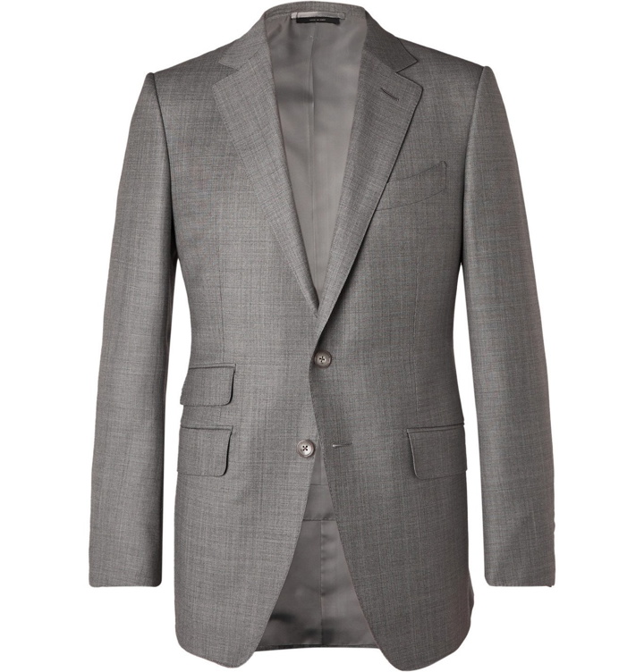 Photo: TOM FORD - O'Connor Slim-Fit Super 110s Sharkskin Wool Suit Jacket - Gray