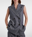 'S Max Mara Ballo pinstripe double-breasted linen vest