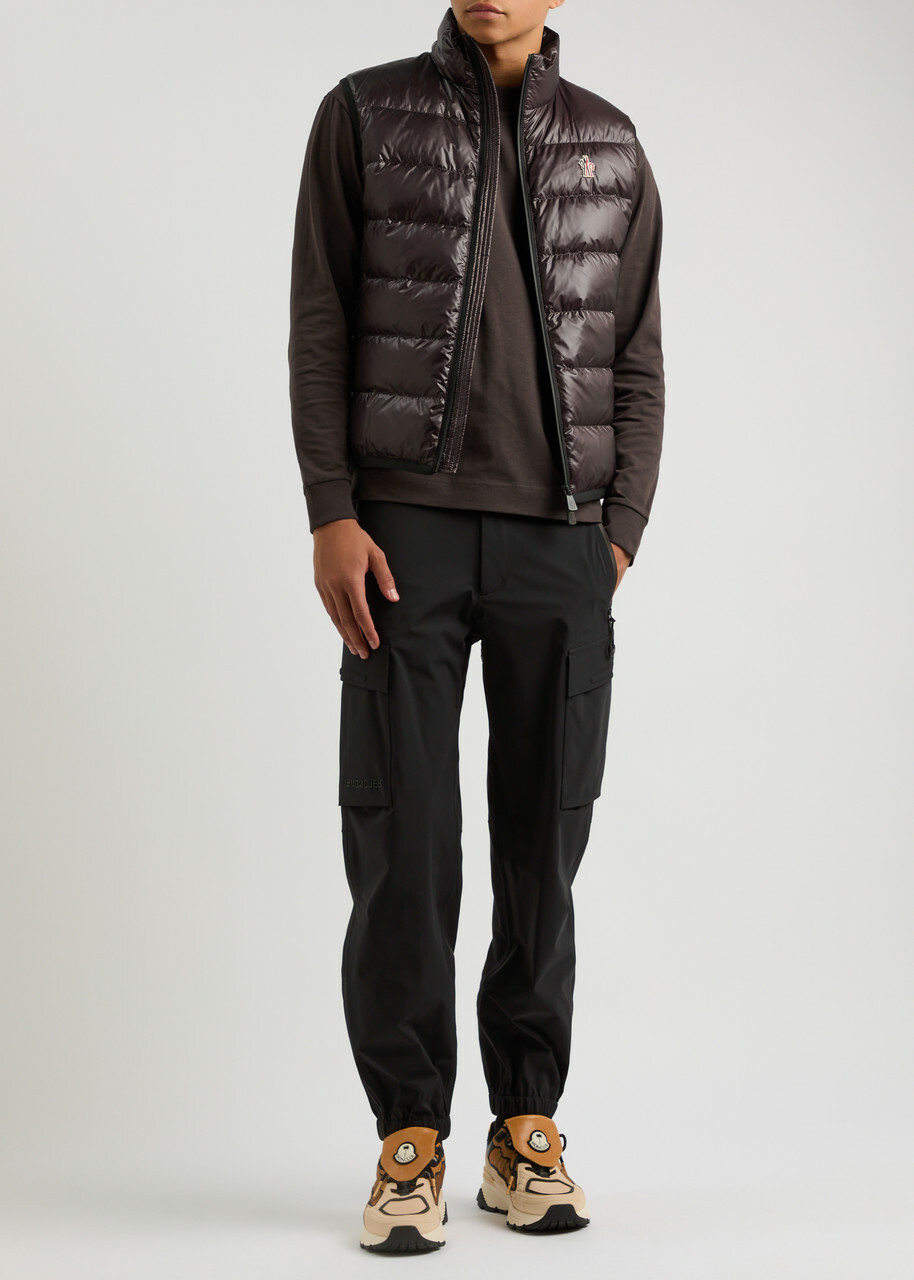 Moncler Grenoble Quilted Stretch-jersey and Nylon Gilet Brown