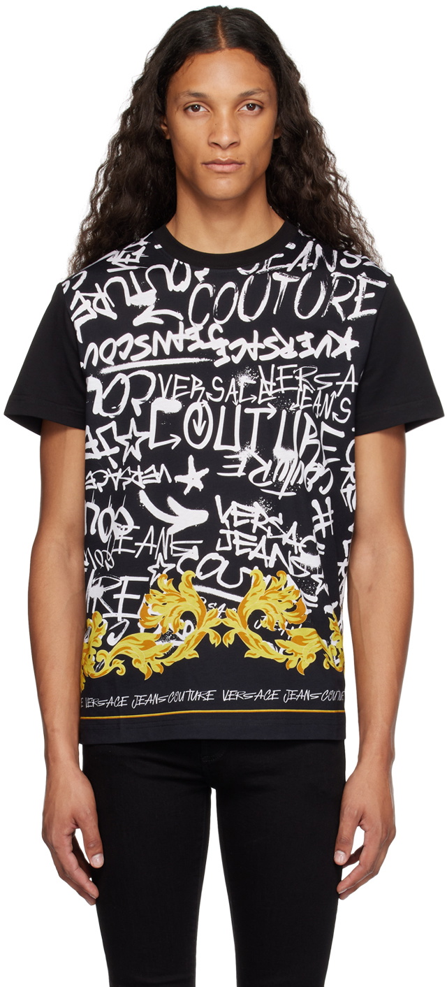Versace Jeans Couture Sun Flower Garland Print Sweatshirt-Black XL / Black