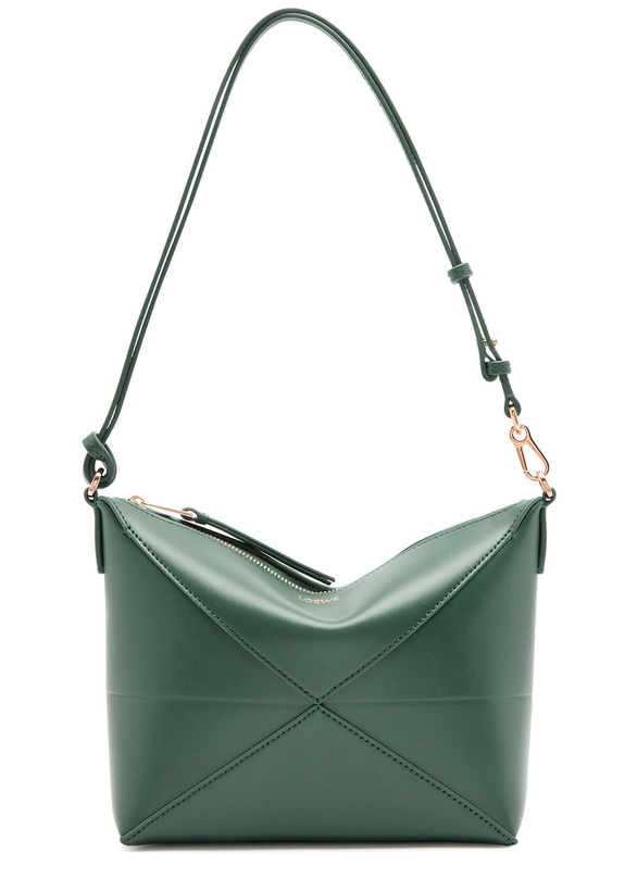 Photo: Loewe Puzzle Fold Leather Shoulder bag - Green - One Size